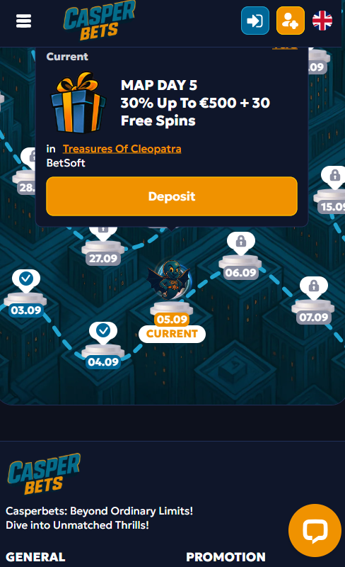 Casperbet Casino mobile