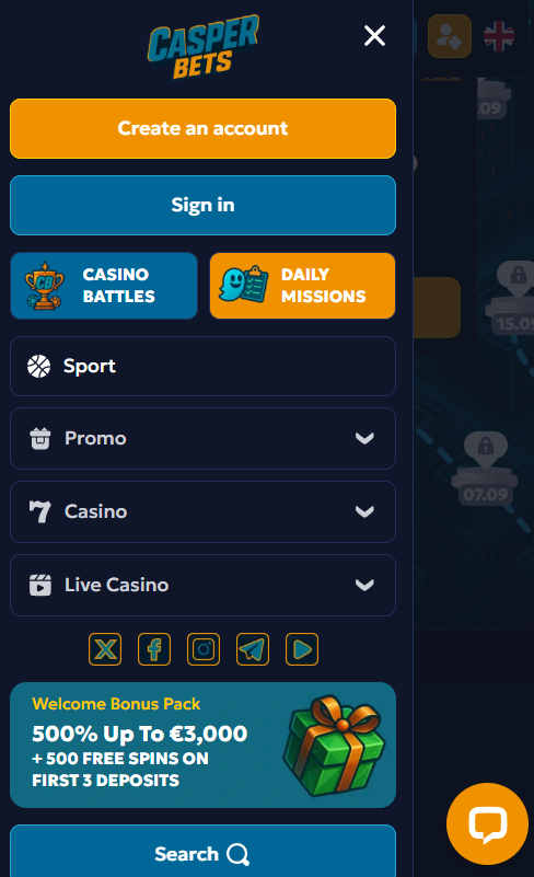 Casperbet Casino mobile